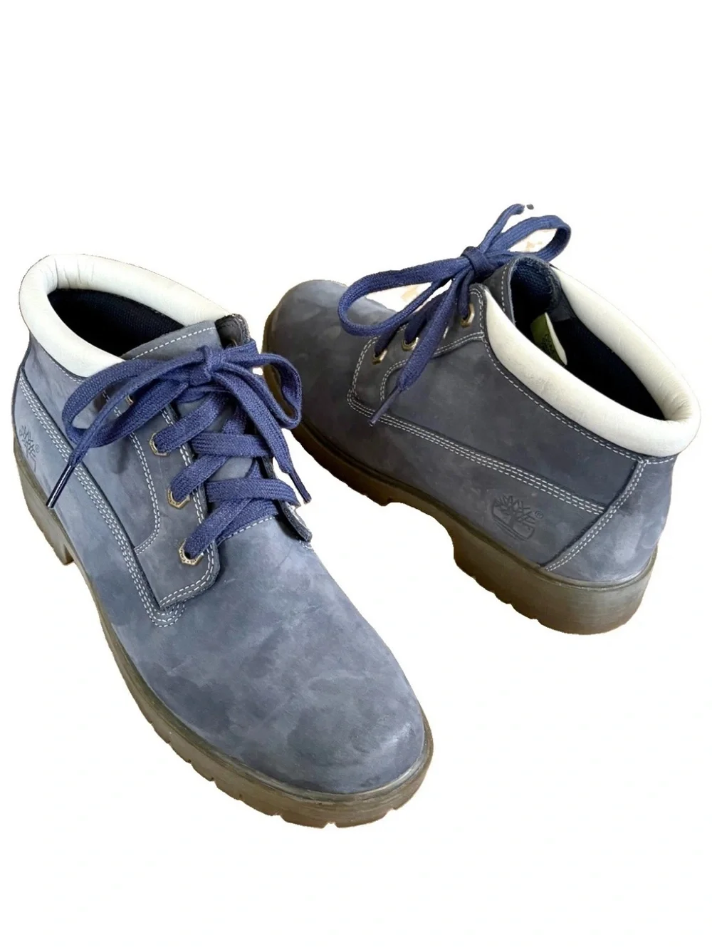 Vtg TIMBERLAND Y2K Blue Suede Chukka Bootie NELLIE Waterproof 69636 WMN 8.5 RARE